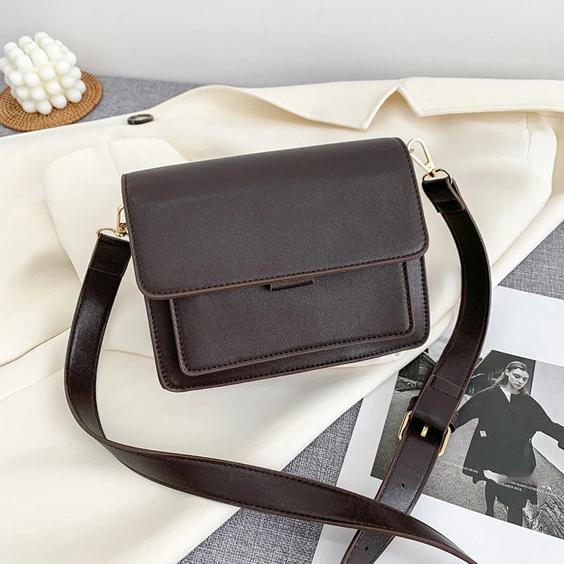 Women'S Luxury Designer Small Handbag Fashion High Quality PU Leather Femael Daily Soild Color Vintage Crossbody Messegner Bags