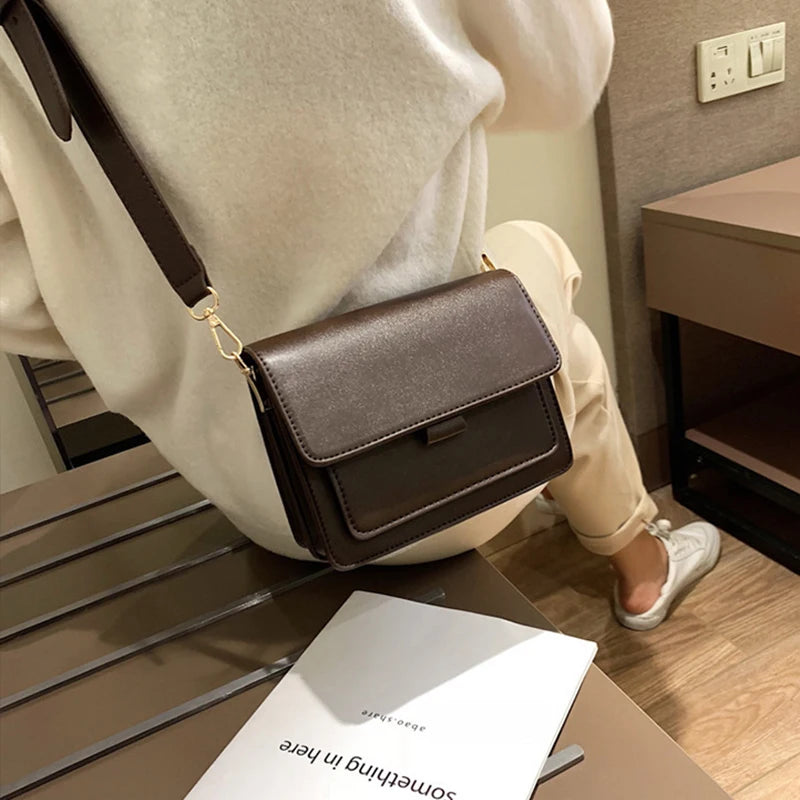 Women'S Luxury Designer Small Handbag Fashion High Quality PU Leather Femael Daily Soild Color Vintage Crossbody Messegner Bags