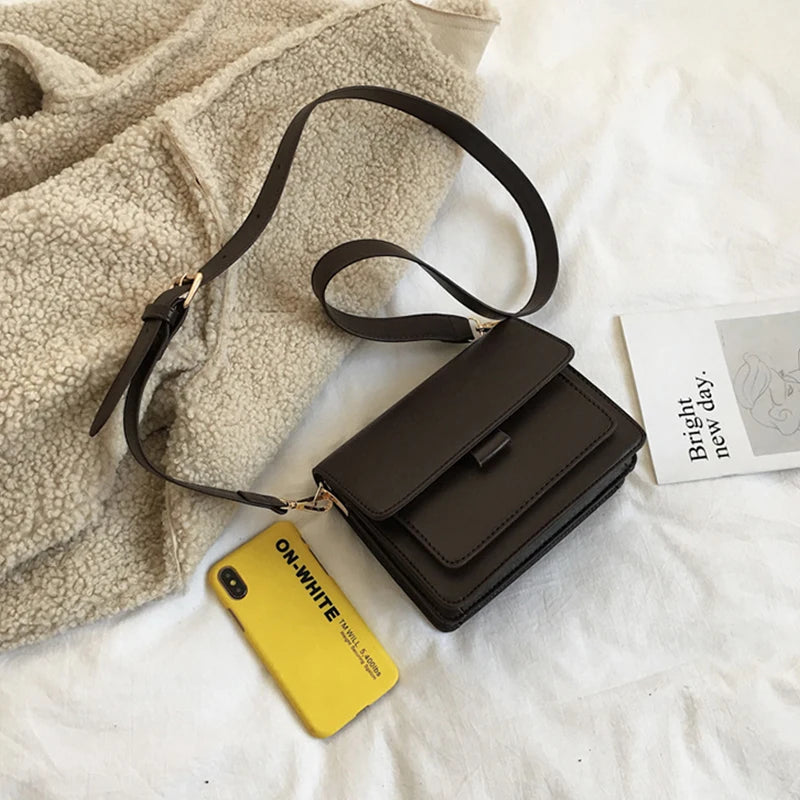 Women'S Luxury Designer Small Handbag Fashion High Quality PU Leather Femael Daily Soild Color Vintage Crossbody Messegner Bags