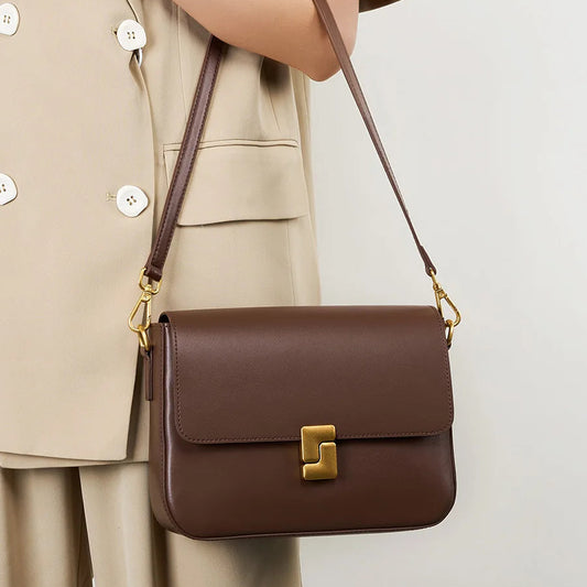 100% Genuine Leather Women Shoulder Bag Fashion Small Square Armpit Bag High Quality Cowhide Women'S Commuter Crossbody Bag